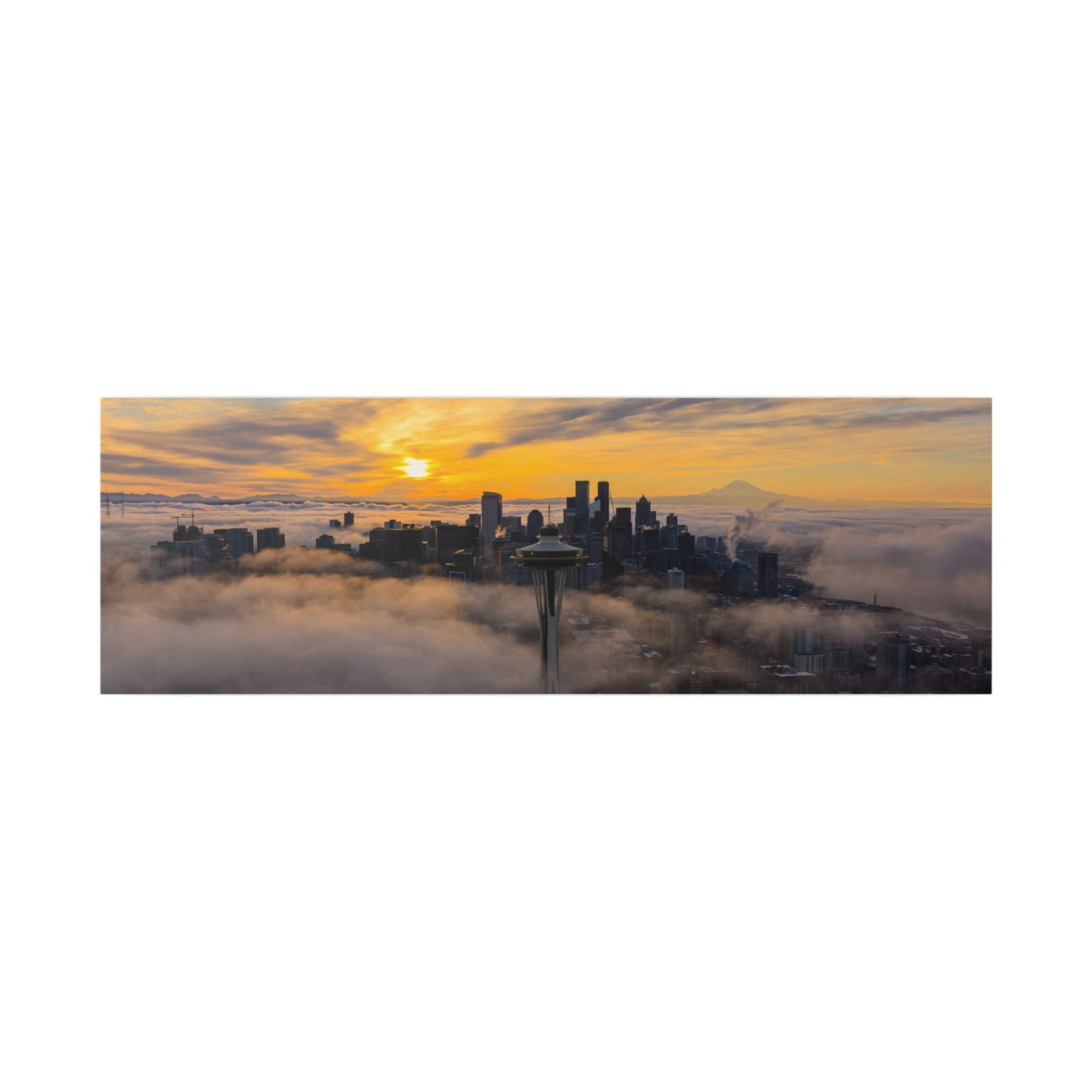 Seattle Skyline Above the Morning Fog