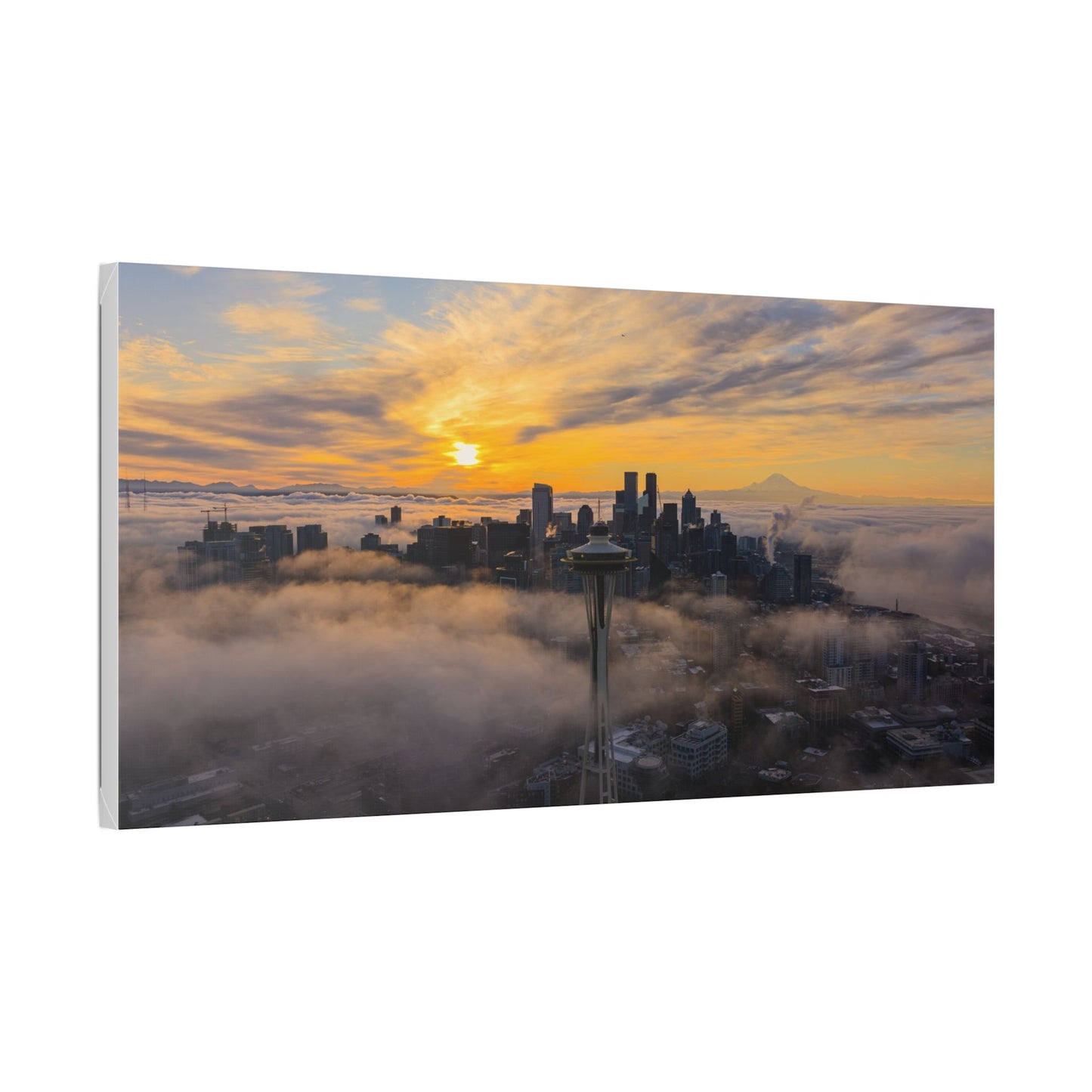 Seattle Skyline Above the Morning Fog