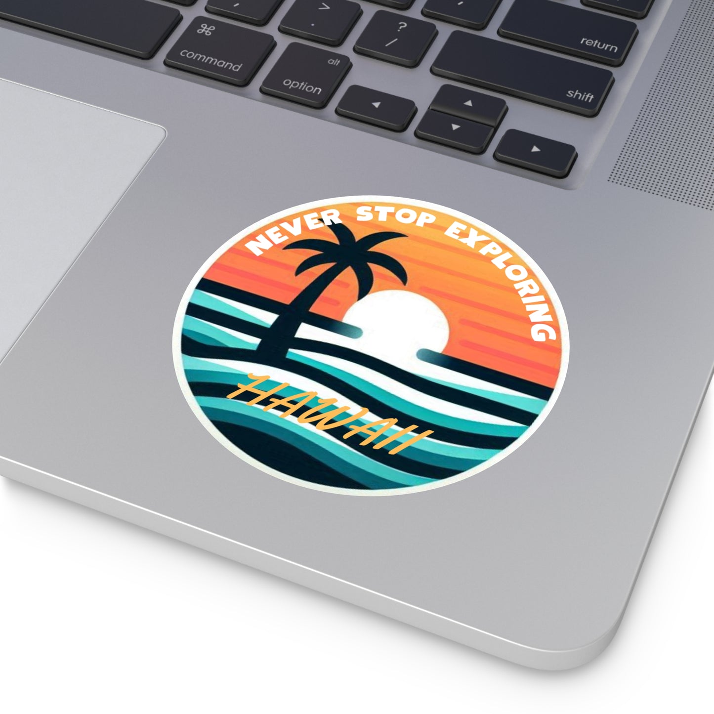Tropical Sunset Round Vinyl Stickers