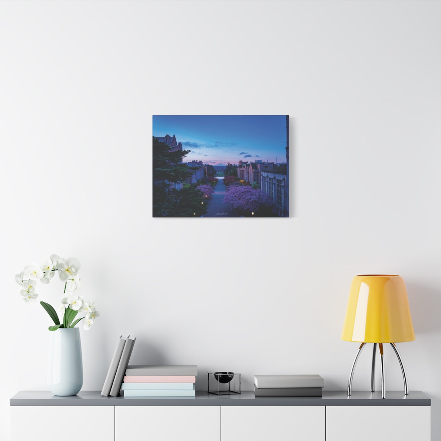 Cherry Blossom Dreams: Seattle's Mt. Rainier Canvas Wall Art