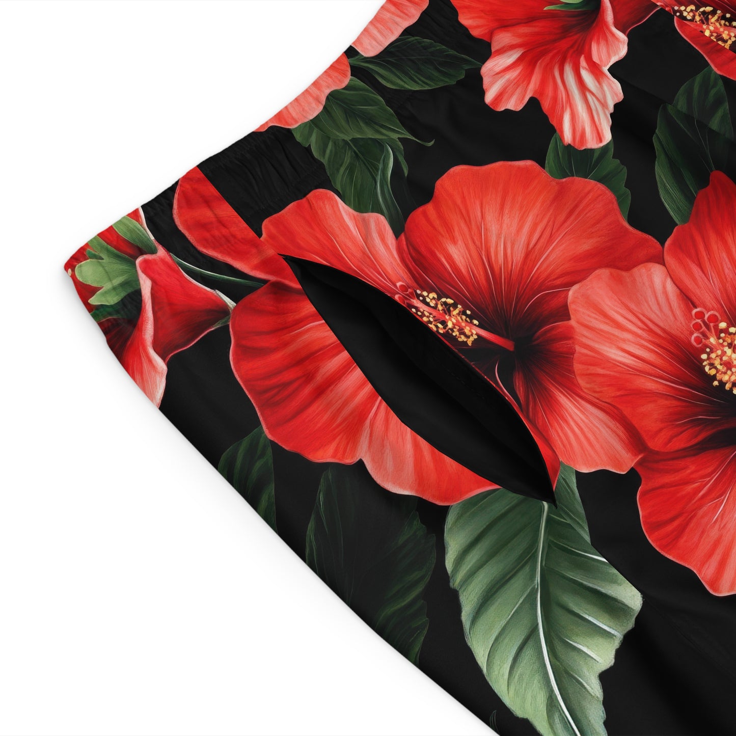 Red Hibiscus Men's Board Shorts
