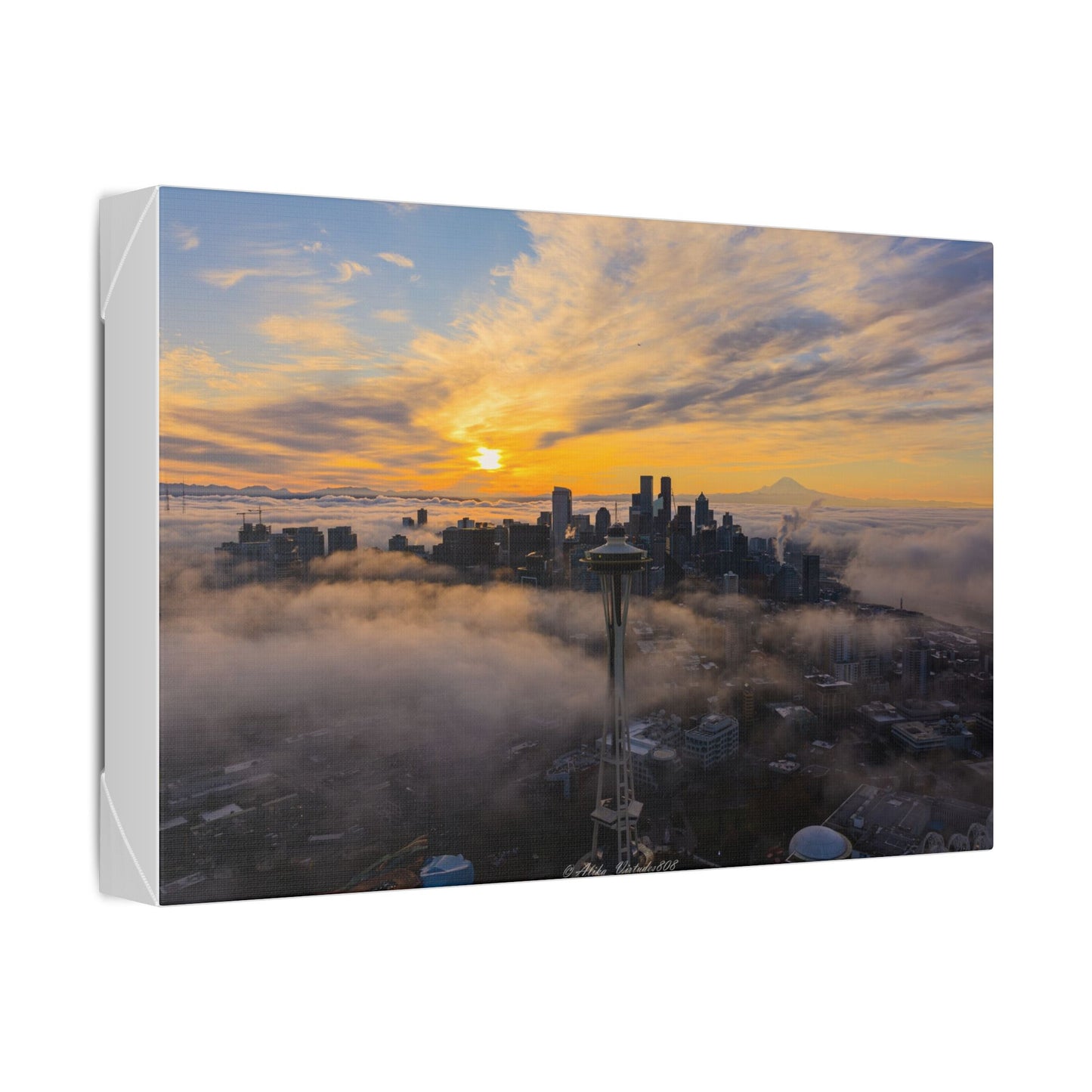 Seattle Skyline Above the Morning Fog
