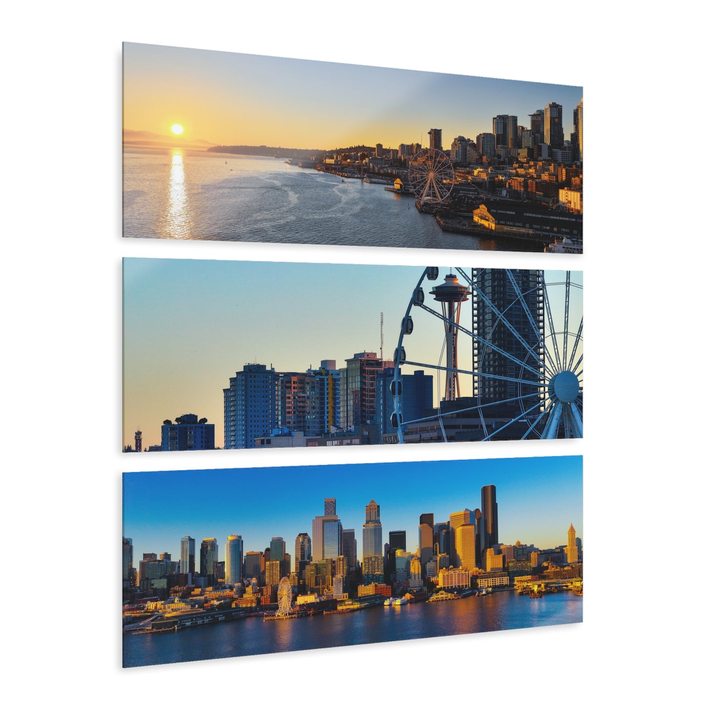 Seattle Golden Hour Acrylic Prints (Triptych)