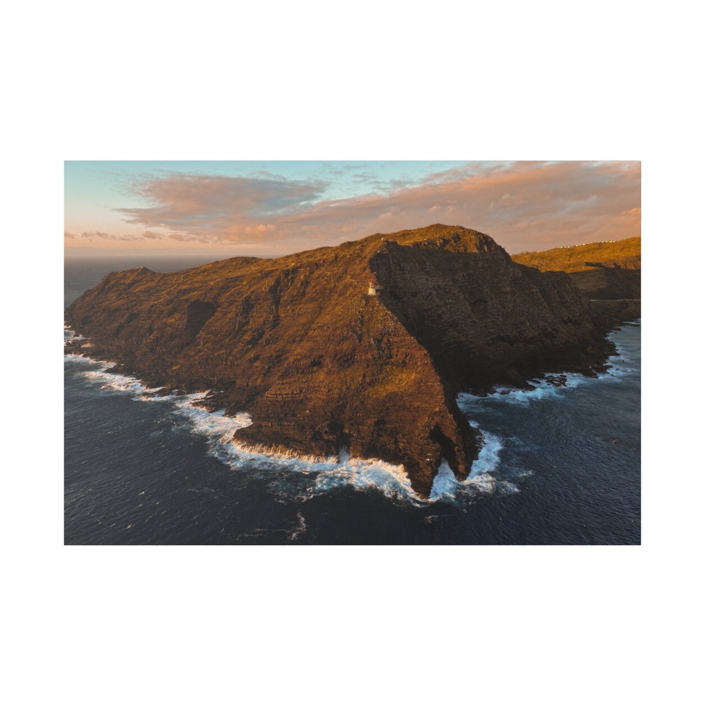 Oahu's Makapu'u Lighthouse Golden Hour Sunrise shot by Drone