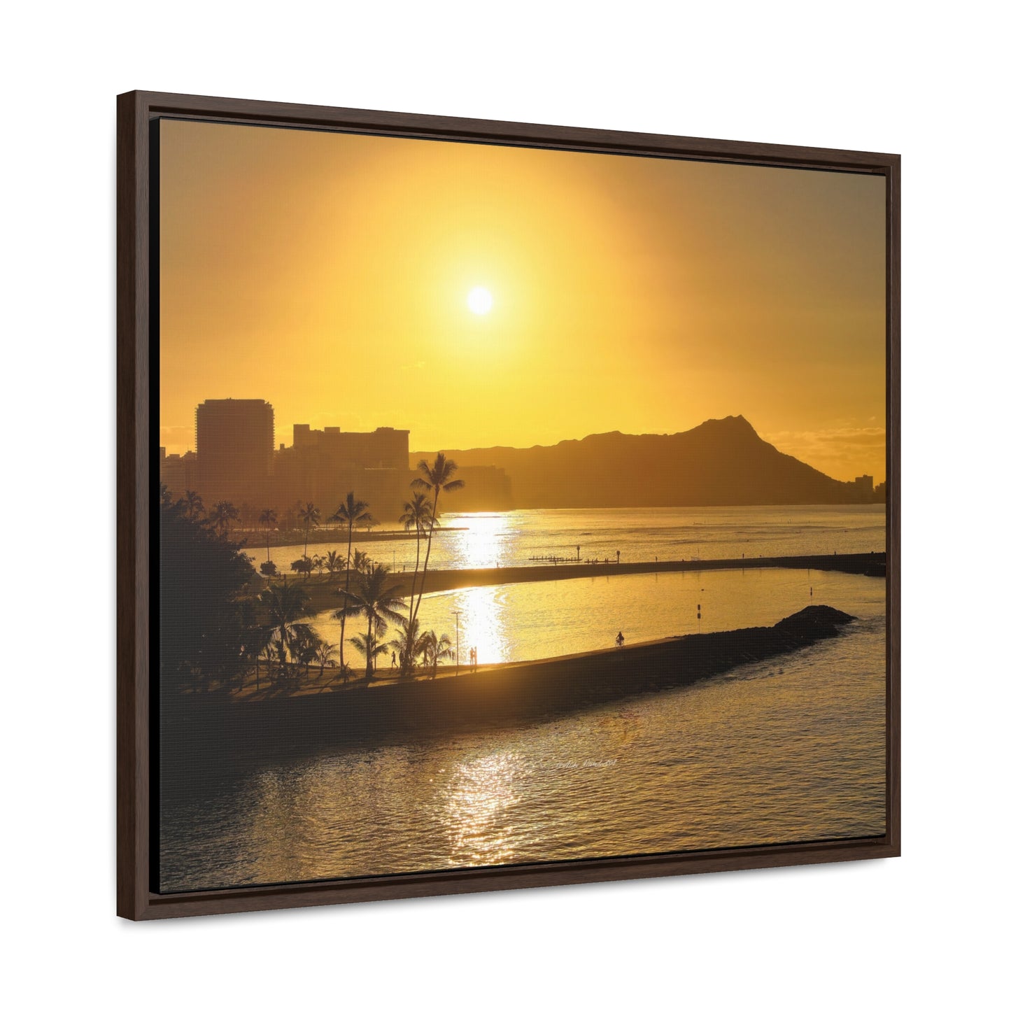 Morning Sunrise over Diamond Head Oahu Canvas