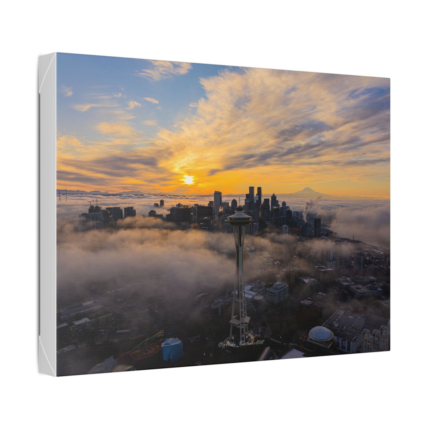 Seattle Skyline Above the Morning Fog