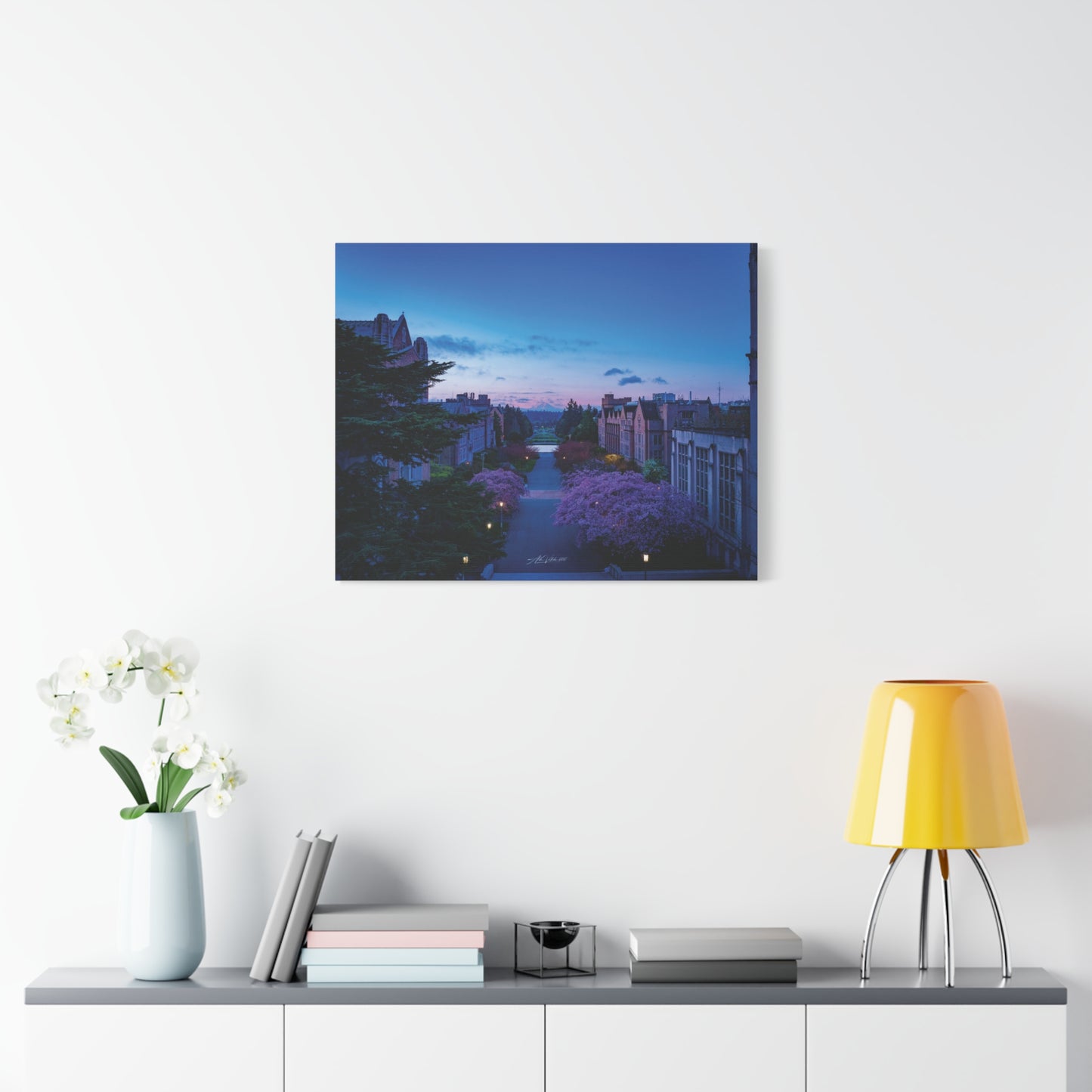 Cherry Blossom Dreams: Seattle's Mt. Rainier Canvas Wall Art