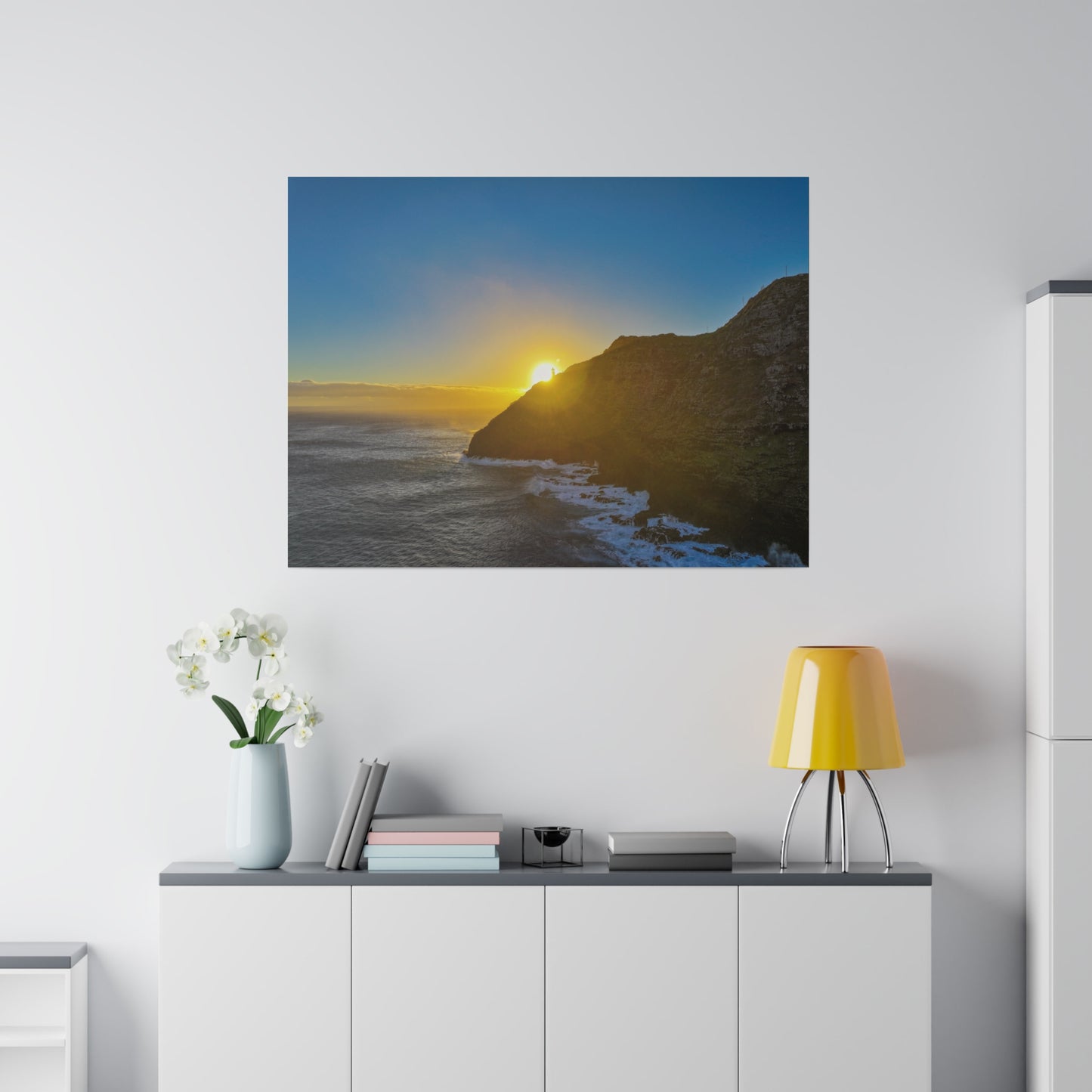 Sunrise Peaking Over Lighthouse