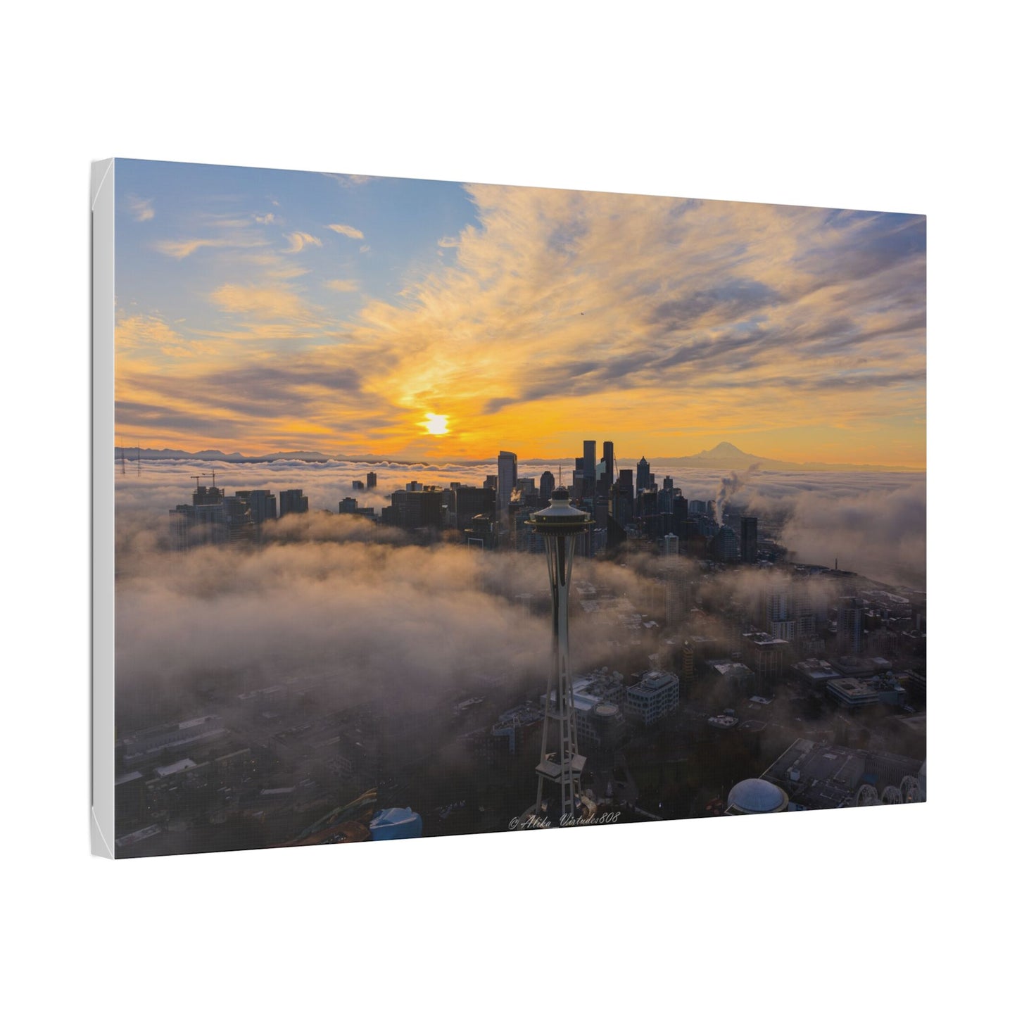 Seattle Skyline Above the Morning Fog