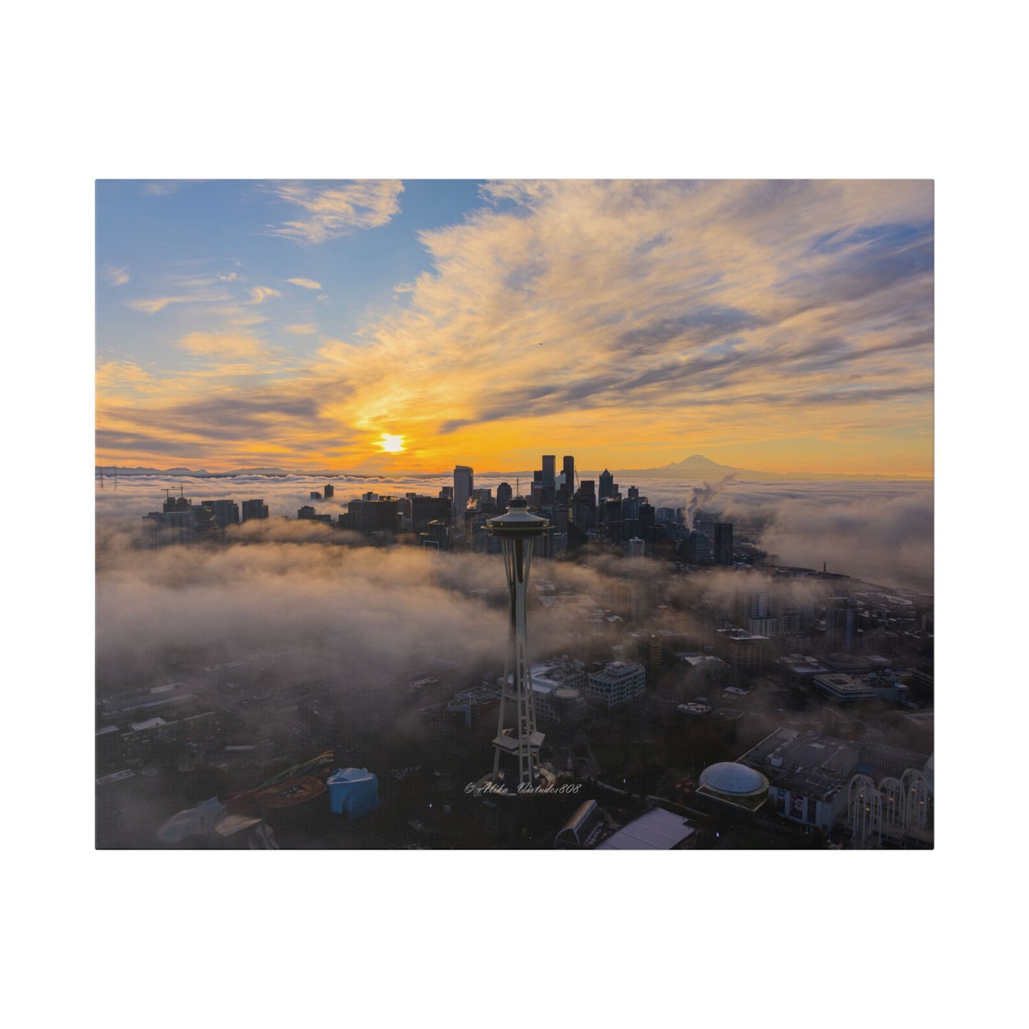 Seattle Skyline Above the Morning Fog