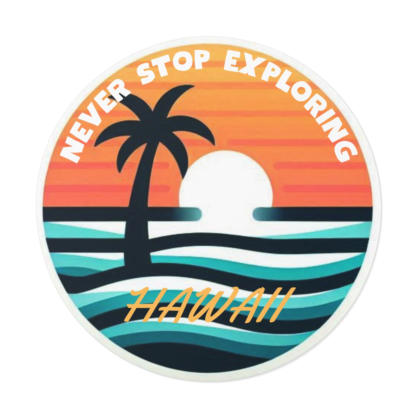 Tropical Sunset Round Vinyl Stickers