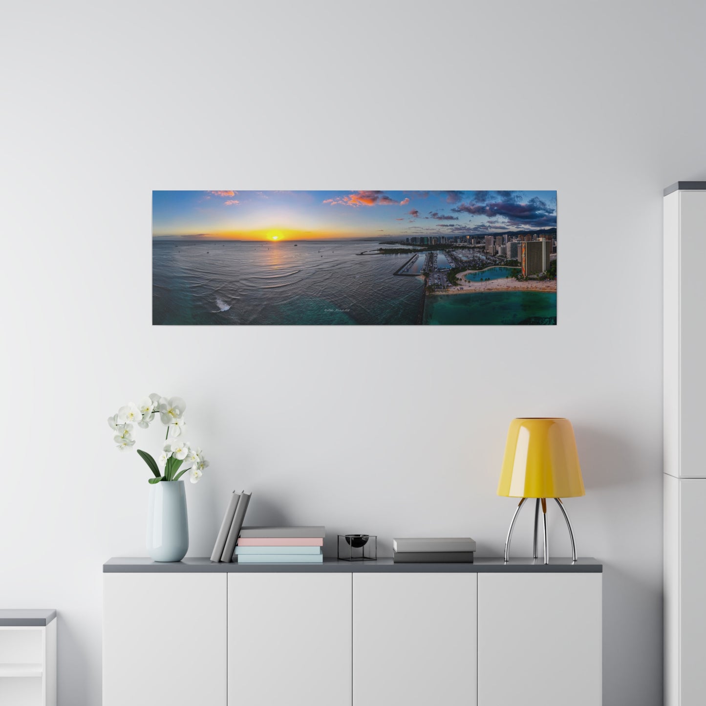 Panoramic View of Waikiki Sunset