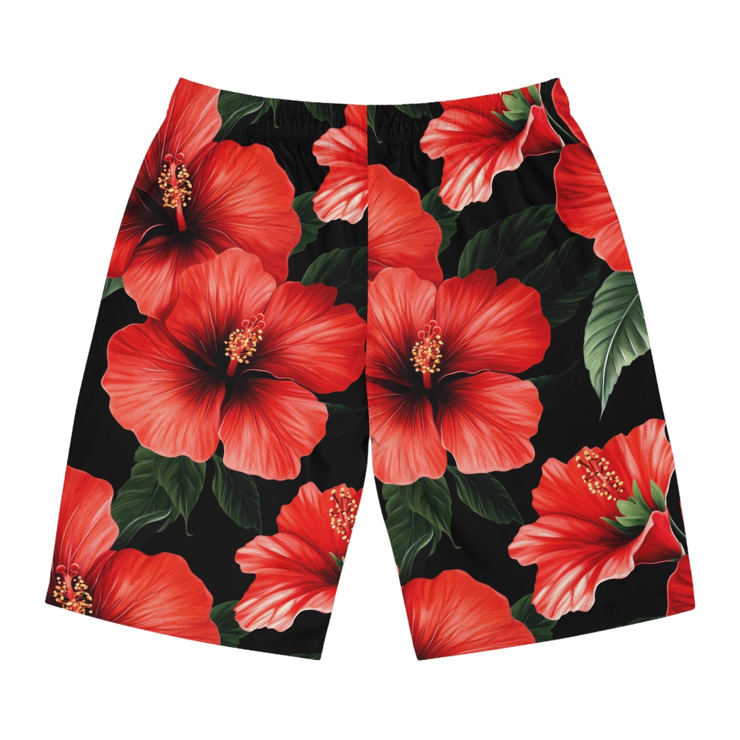 Red Hibiscus Men's Board Shorts