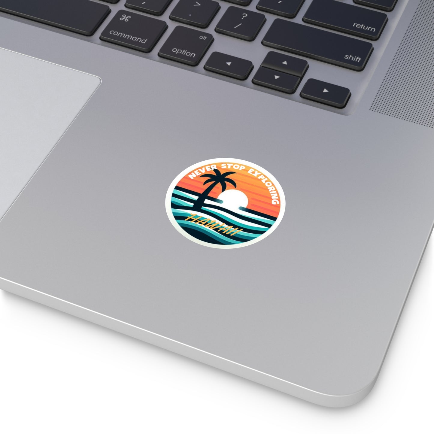 Tropical Sunset Round Vinyl Stickers