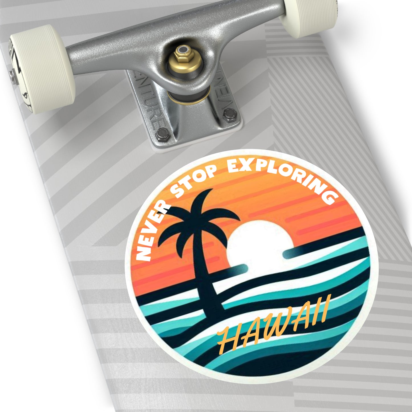 Tropical Sunset Round Vinyl Stickers