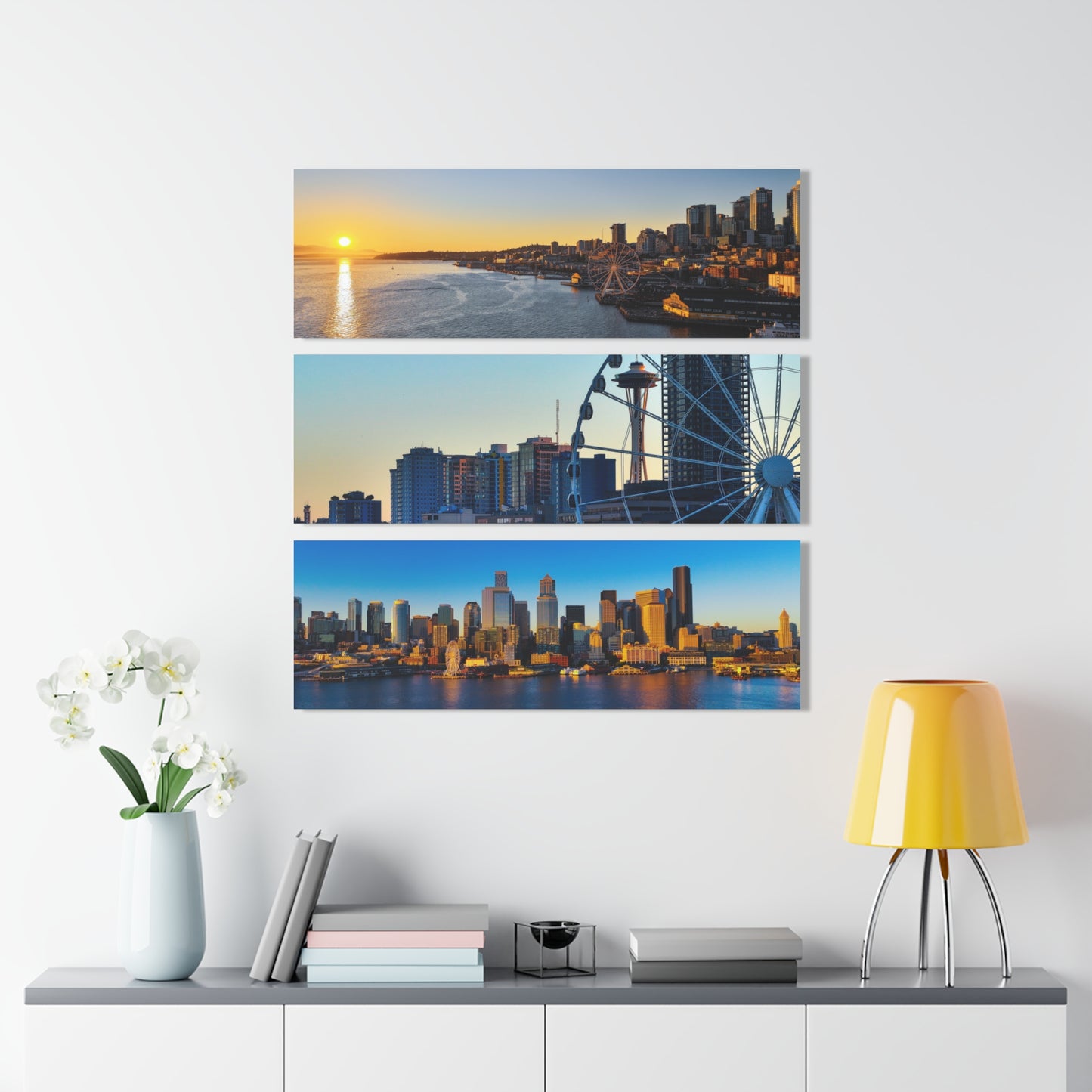 Seattle Golden Hour Acrylic Prints (Triptych)