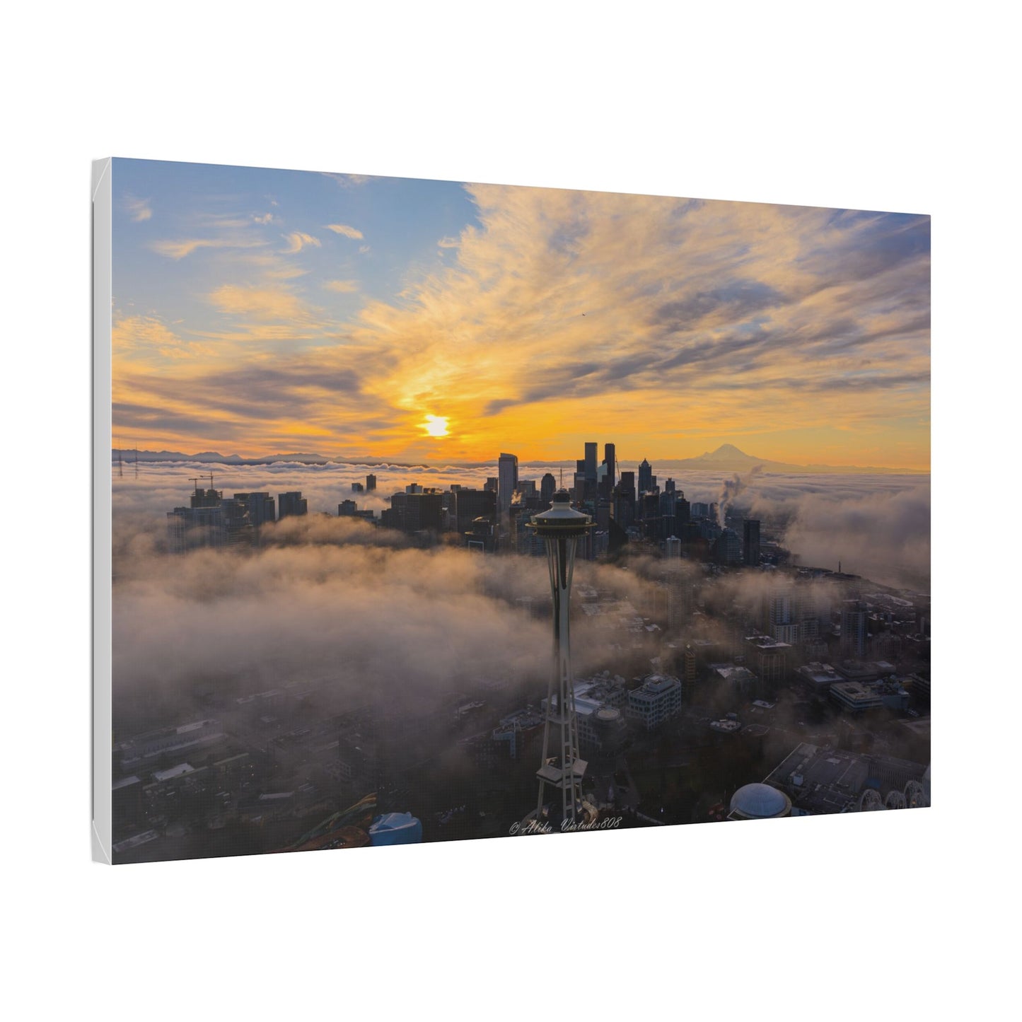 Seattle Skyline Above the Morning Fog