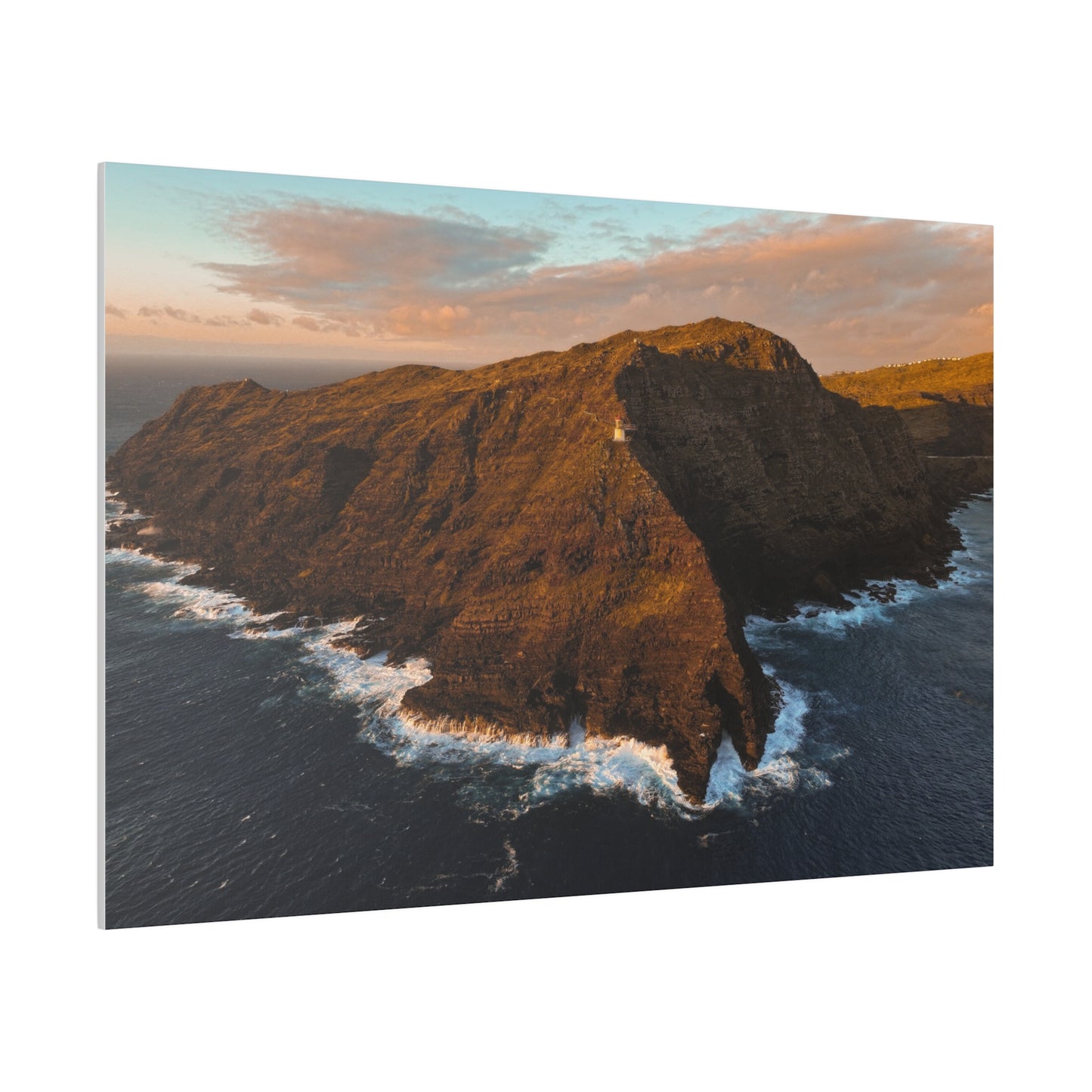 Oahu's Makapu'u Lighthouse Golden Hour Sunrise shot by Drone