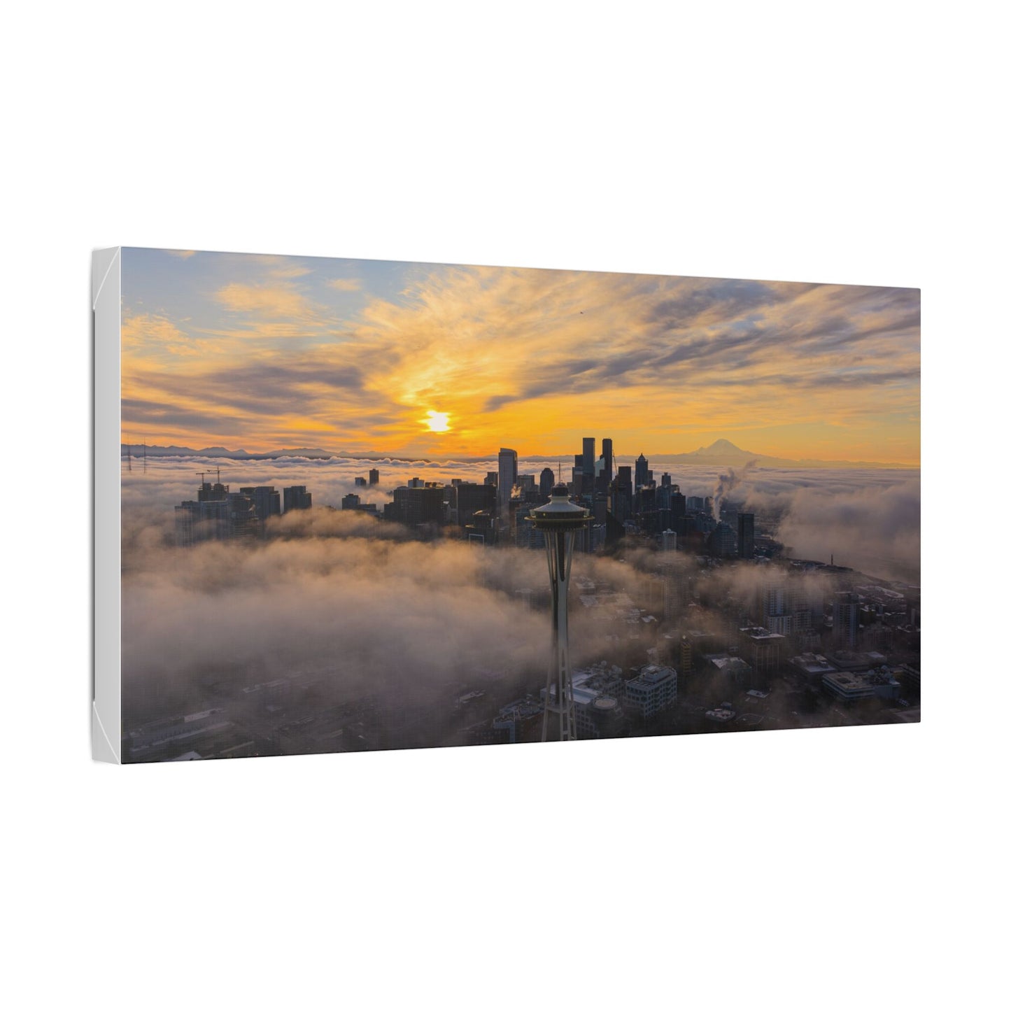 Seattle Skyline Above the Morning Fog