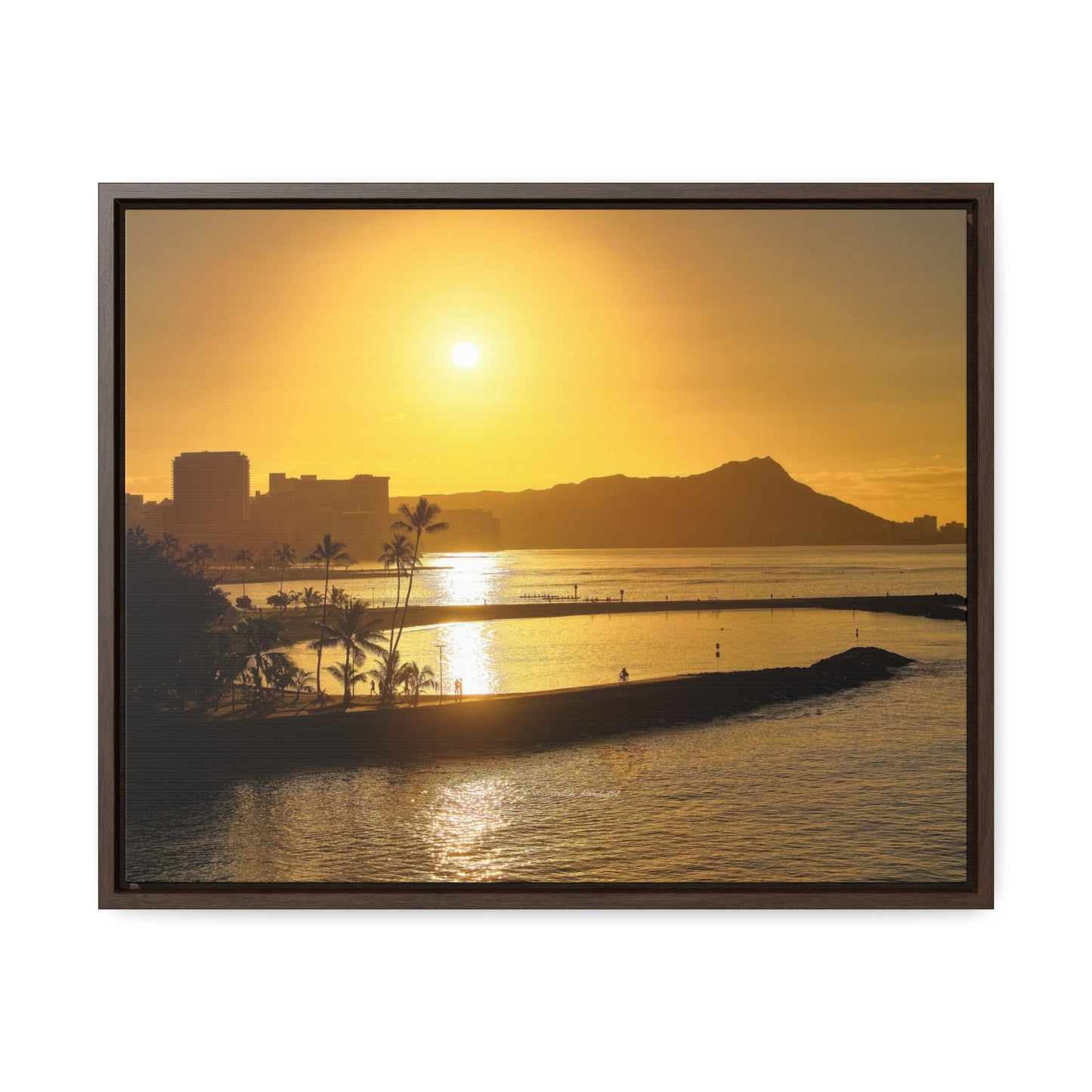 Morning Sunrise over Diamond Head Oahu Canvas