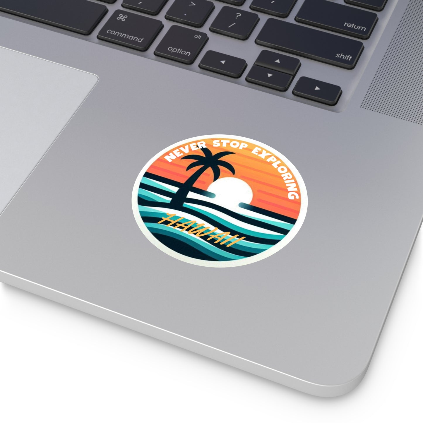 Tropical Sunset Round Vinyl Stickers