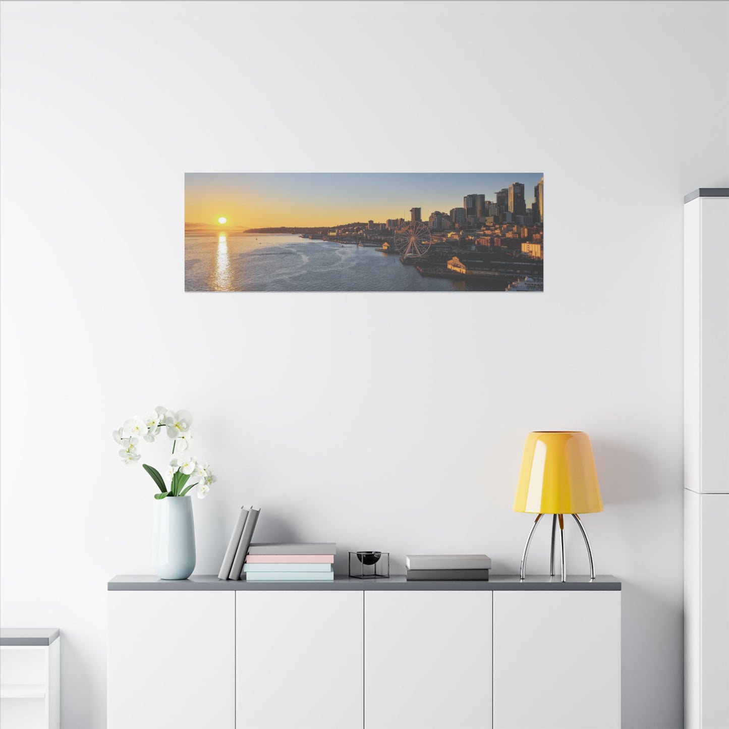 Golden Hour Sunset over Seattle Waterfront