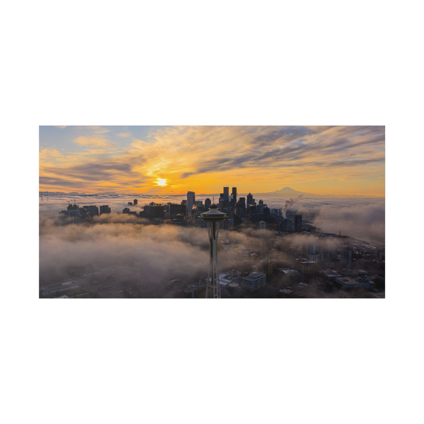 Seattle Skyline Above the Morning Fog