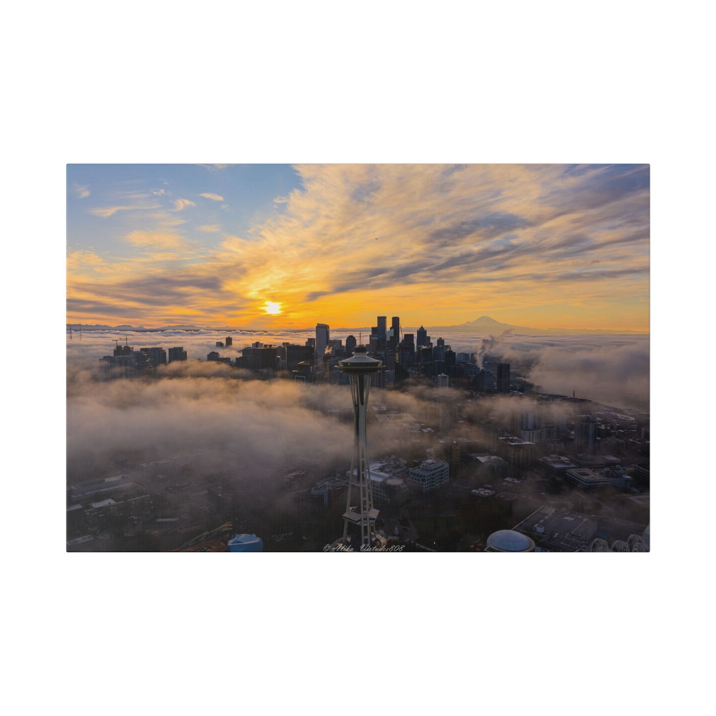 Seattle Skyline Above the Morning Fog