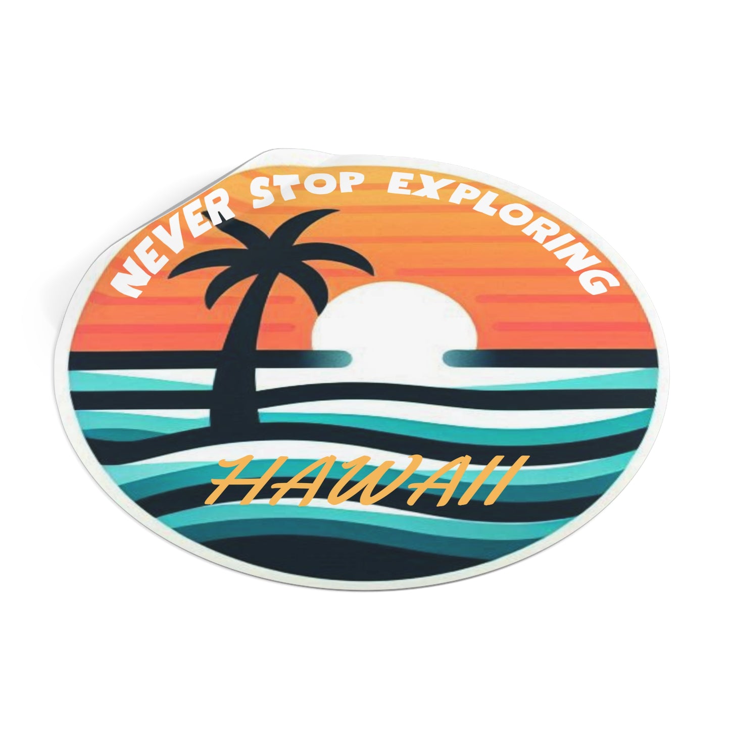 Tropical Sunset Round Vinyl Stickers