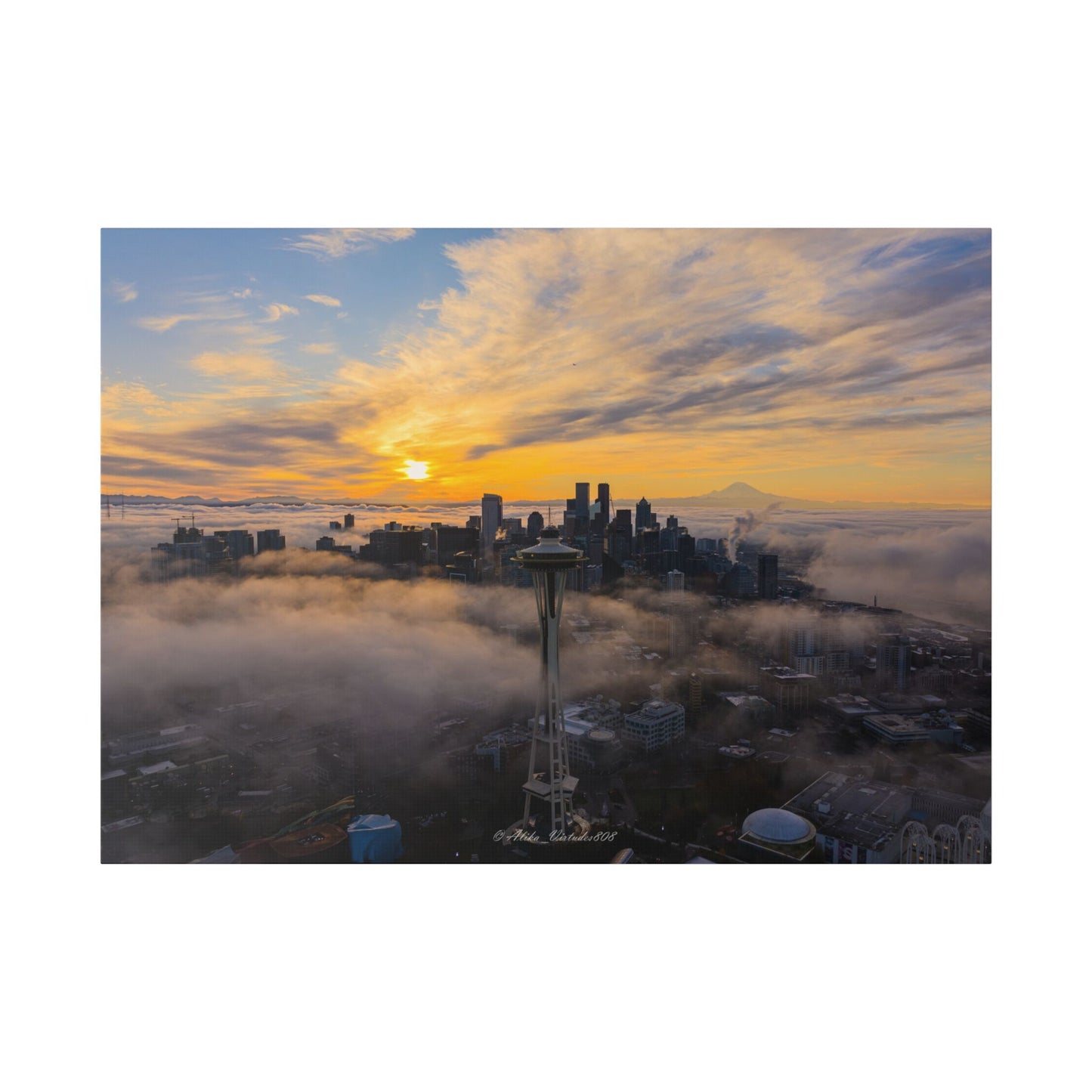 Seattle Skyline Above the Morning Fog