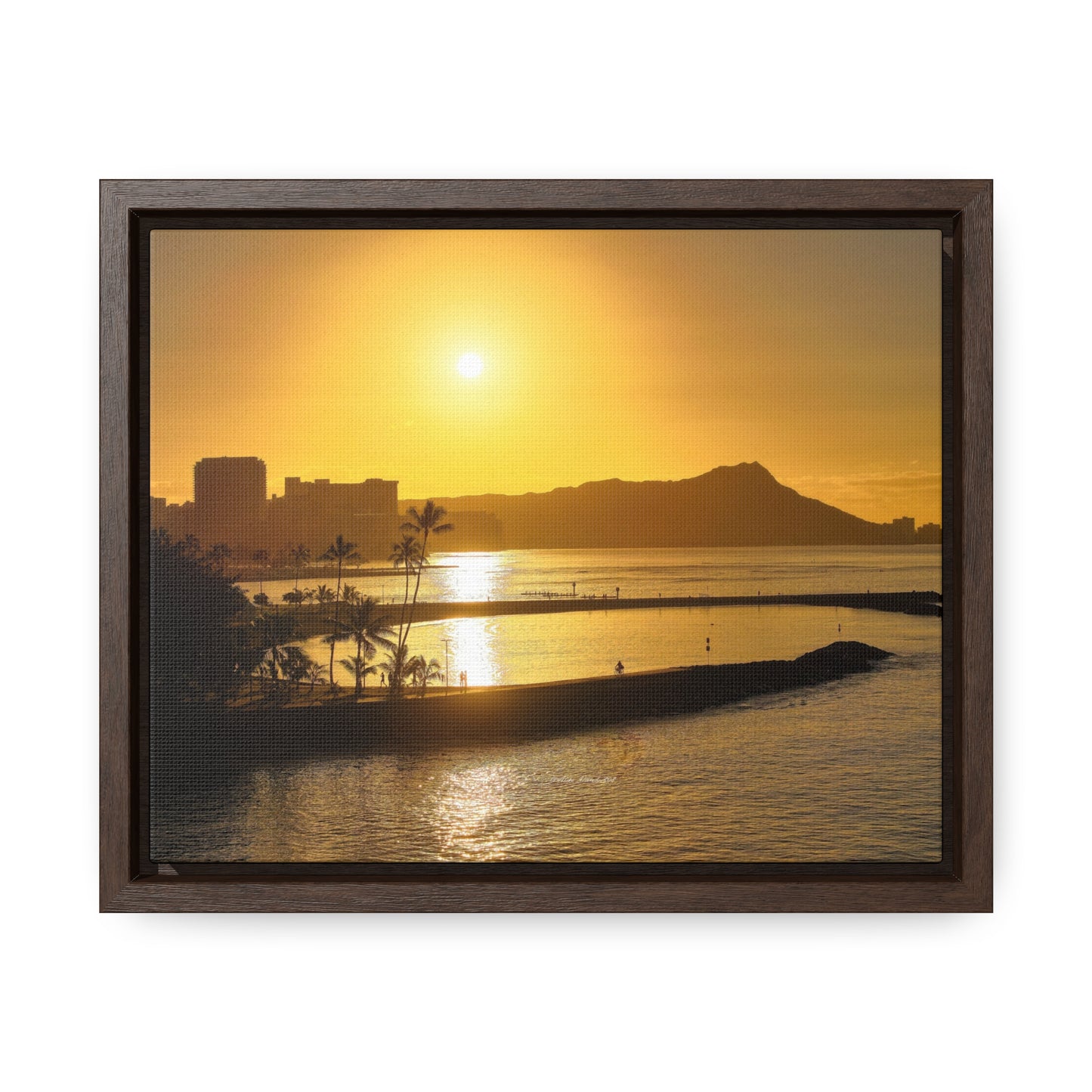 Morning Sunrise over Diamond Head Oahu Canvas