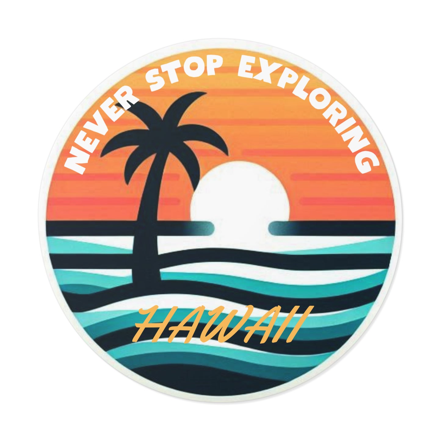 Tropical Sunset Round Vinyl Stickers