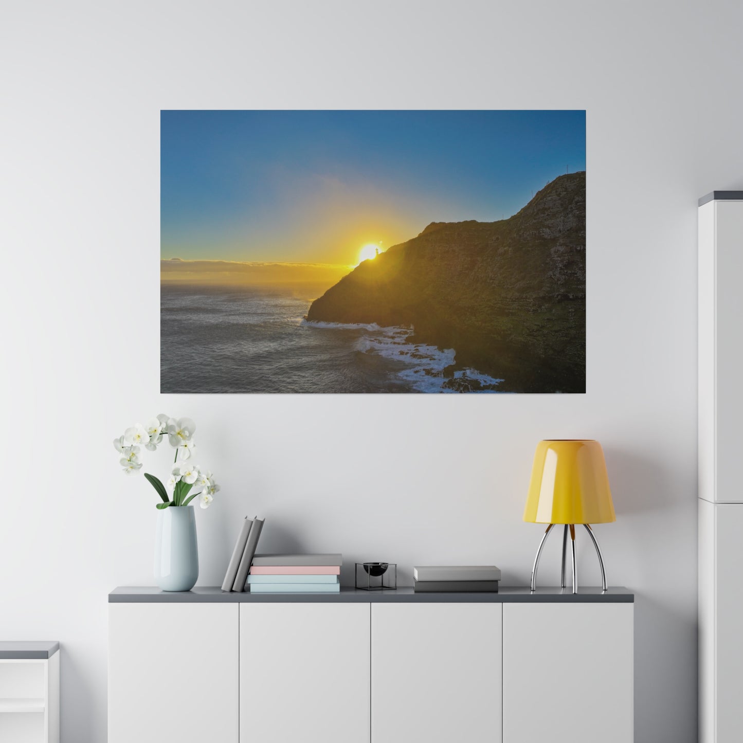 Sunrise Peaking Over Lighthouse