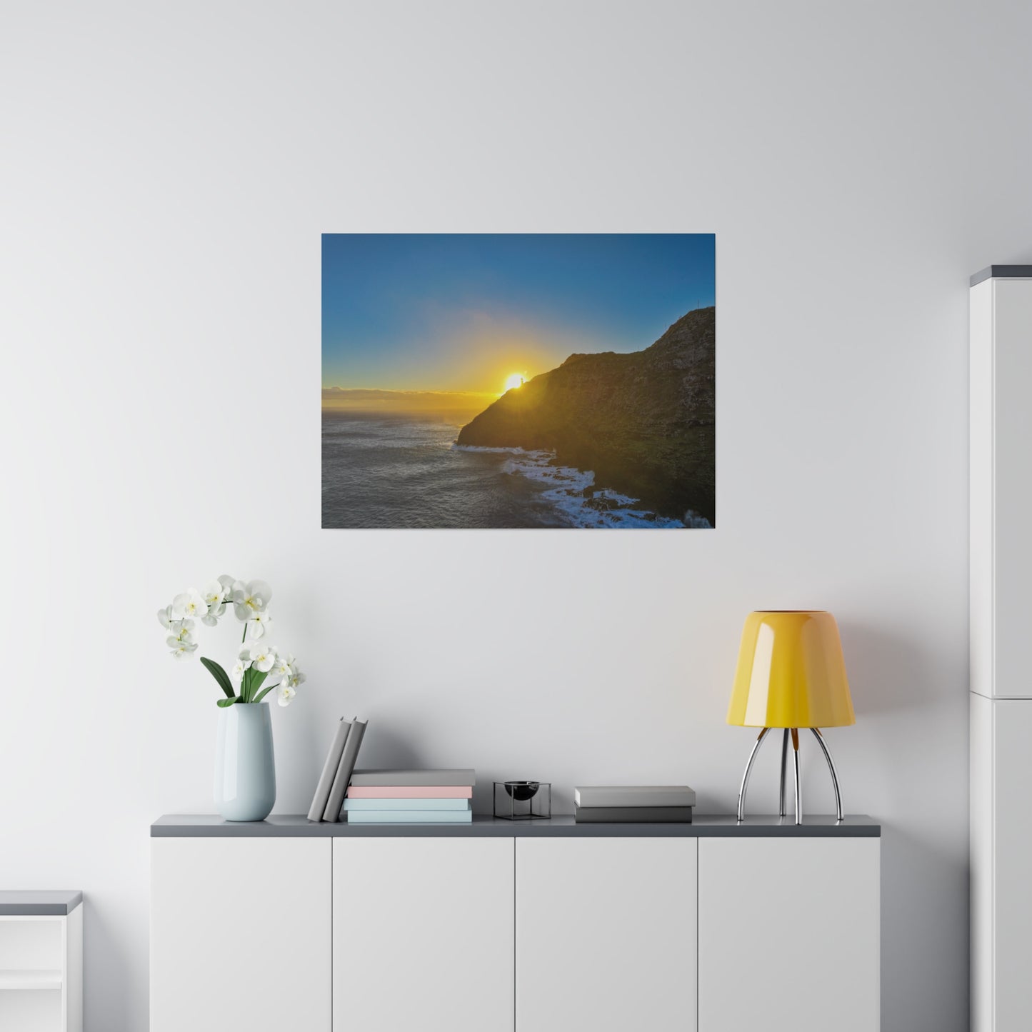 Sunrise Peaking Over Lighthouse