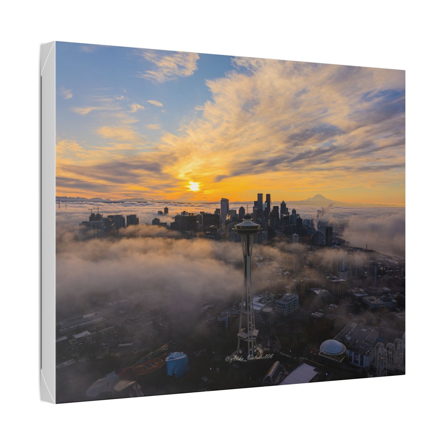 Seattle Skyline Above the Morning Fog