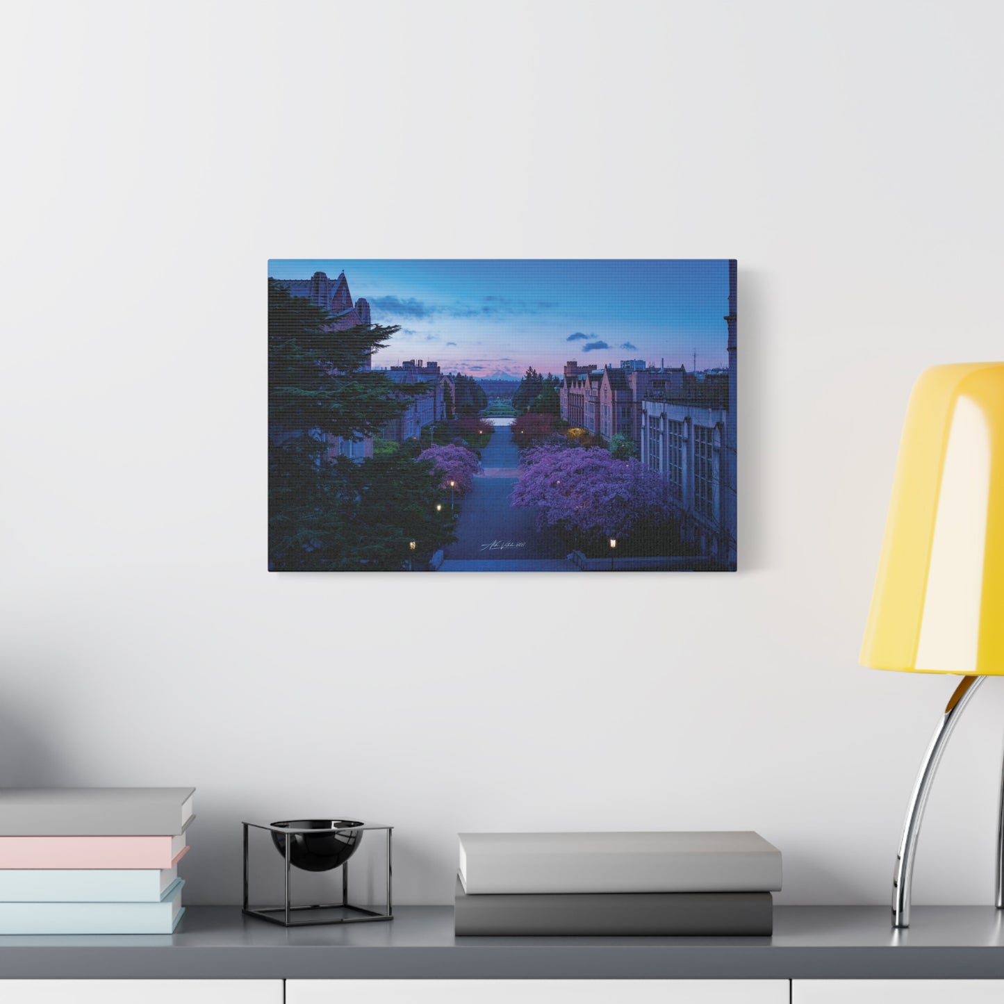 Cherry Blossom Dreams: Seattle's Mt. Rainier Canvas Wall Art