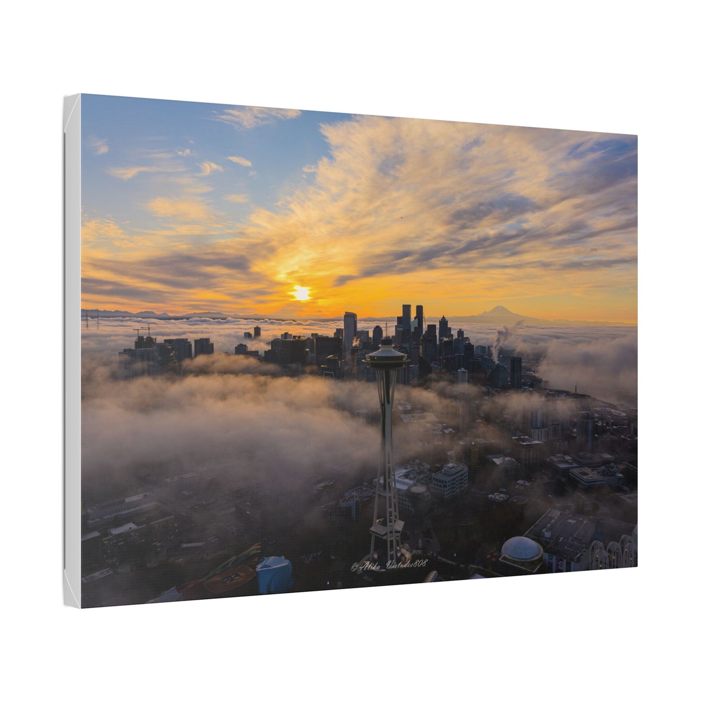 Seattle Skyline Above the Morning Fog