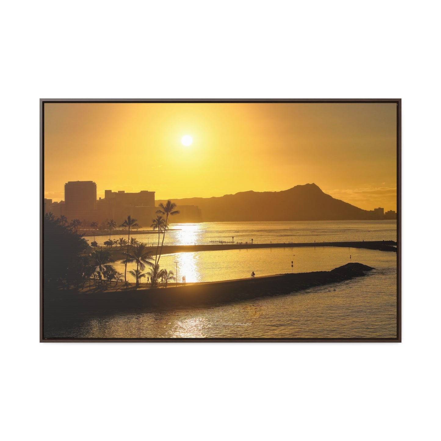 Morning Sunrise over Diamond Head Oahu Canvas