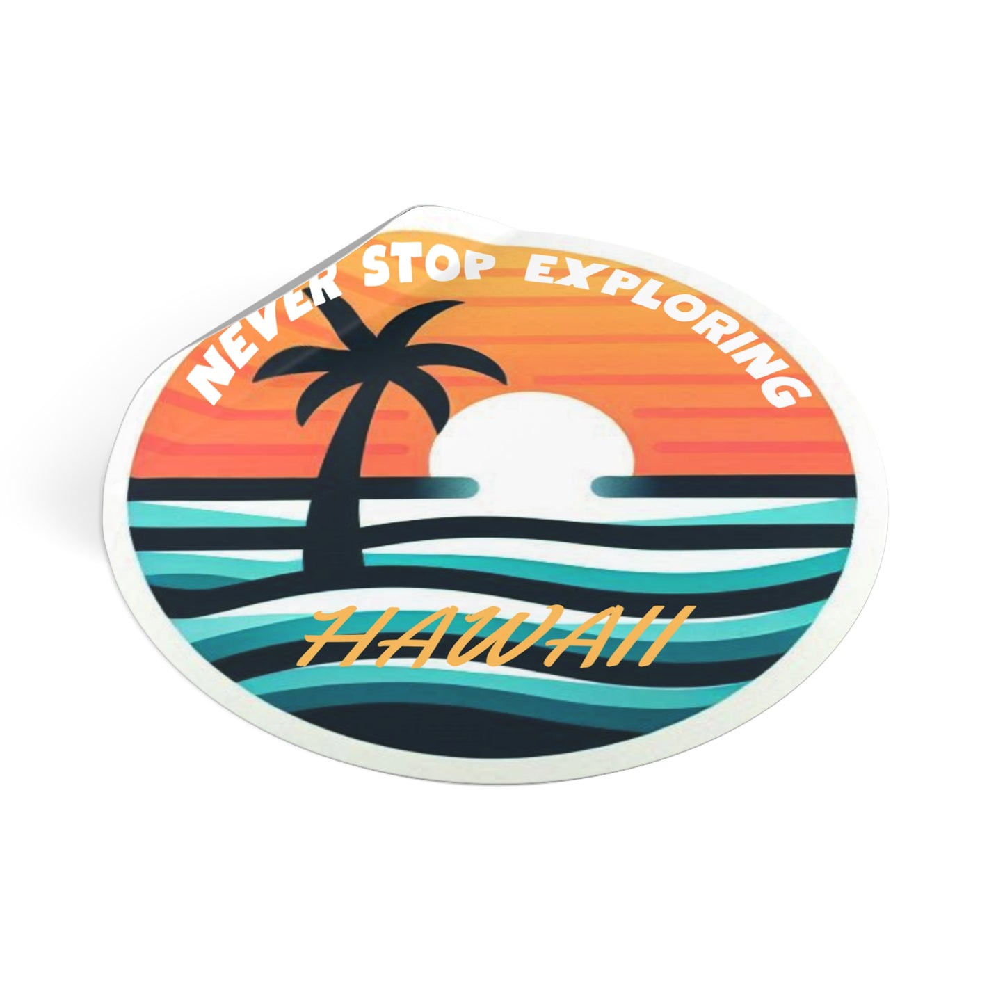 Tropical Sunset Round Vinyl Stickers