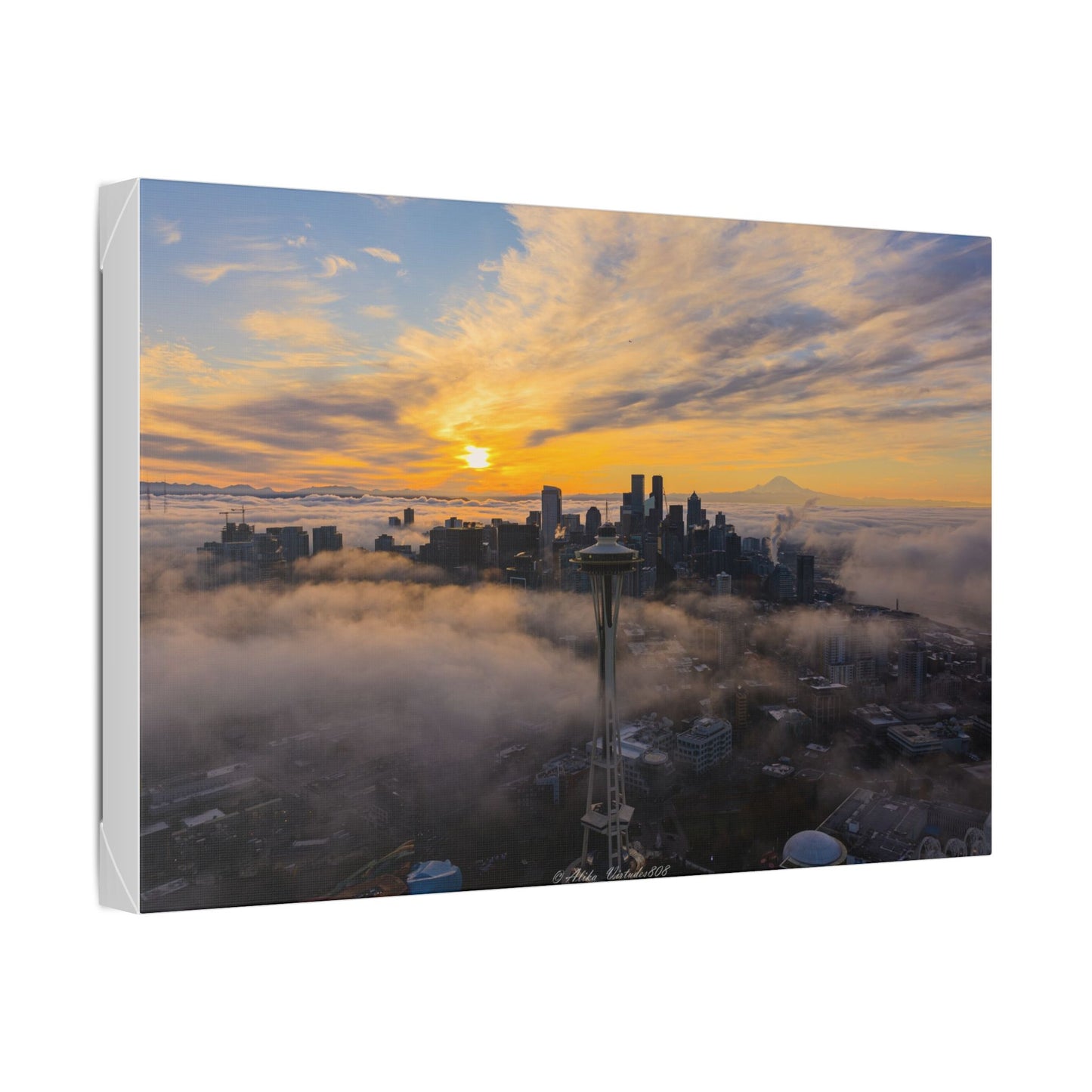Seattle Skyline Above the Morning Fog