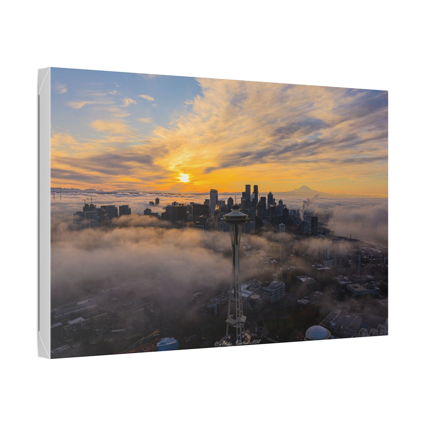 Seattle Skyline Above the Morning Fog