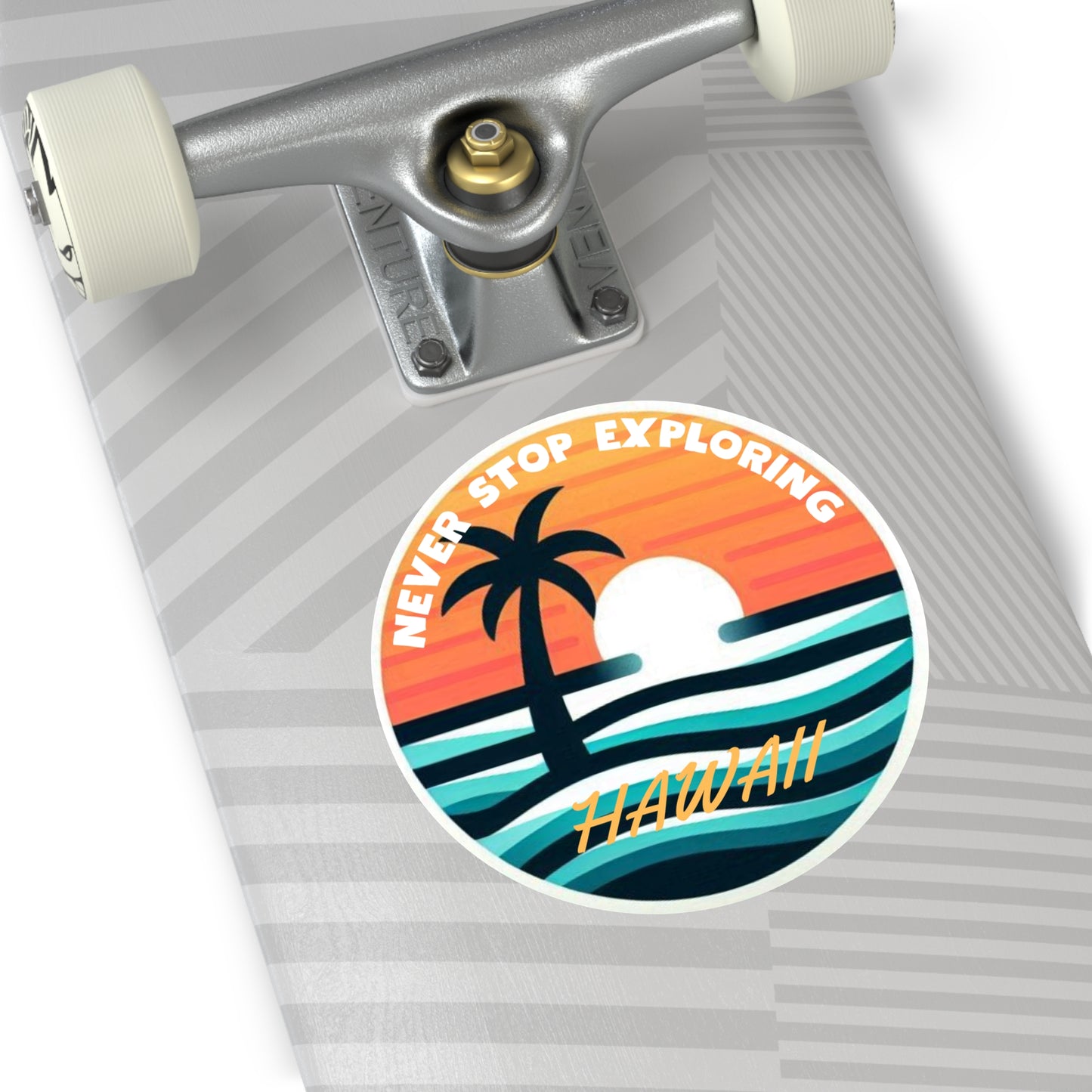 Tropical Sunset Round Vinyl Stickers