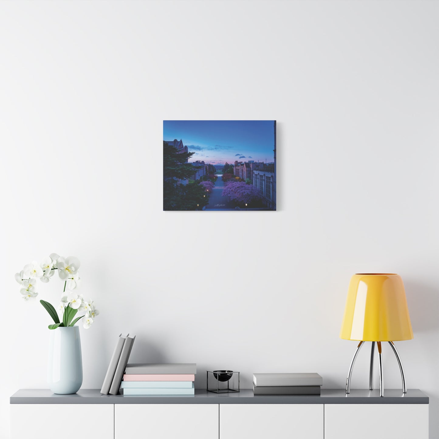 Cherry Blossom Dreams: Seattle's Mt. Rainier Canvas Wall Art