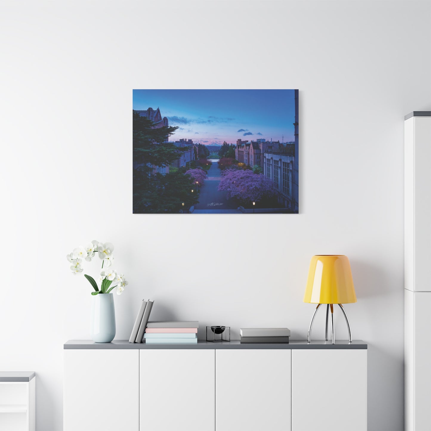 Cherry Blossom Dreams: Seattle's Mt. Rainier Canvas Wall Art