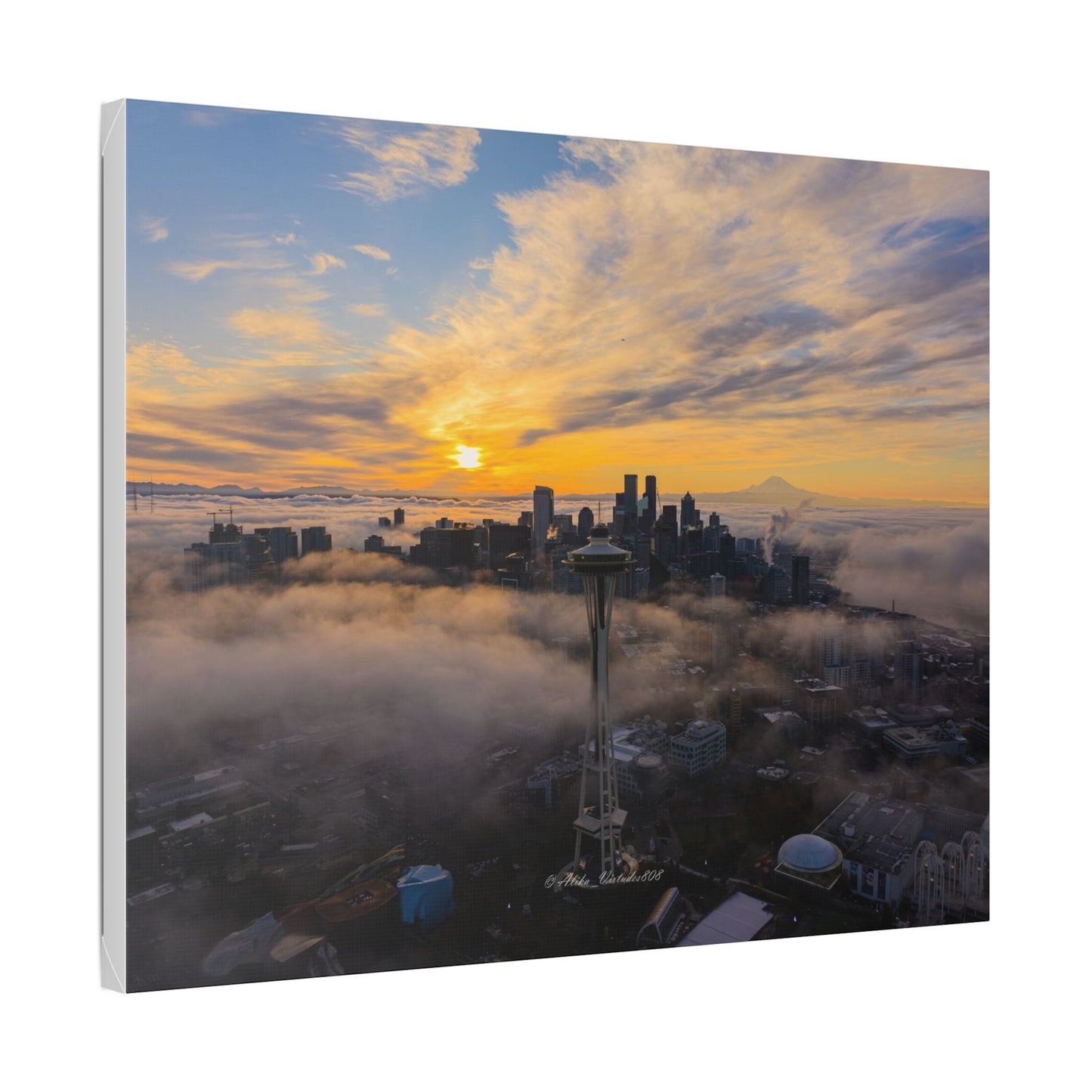 Seattle Skyline Above the Morning Fog