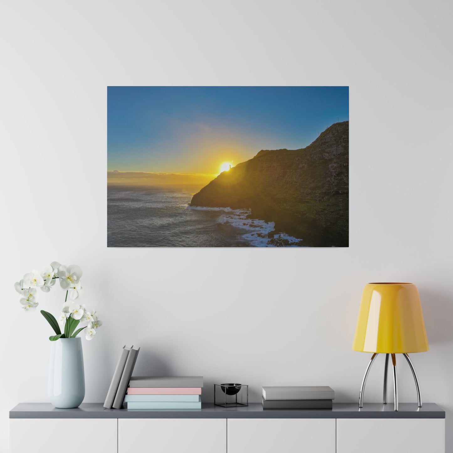 Sunrise Peaking Over Lighthouse