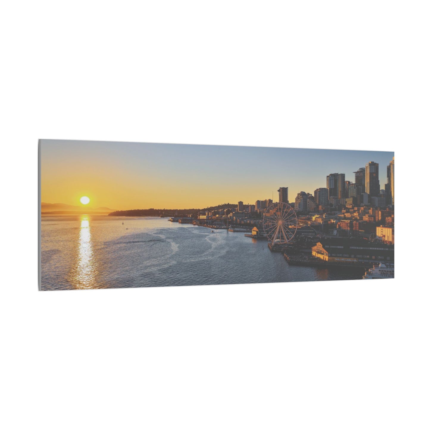 Golden Hour Sunset over Seattle Waterfront