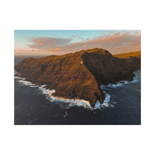 Oahu's Makapu'u Lighthouse Golden Hour Sunrise shot by Drone