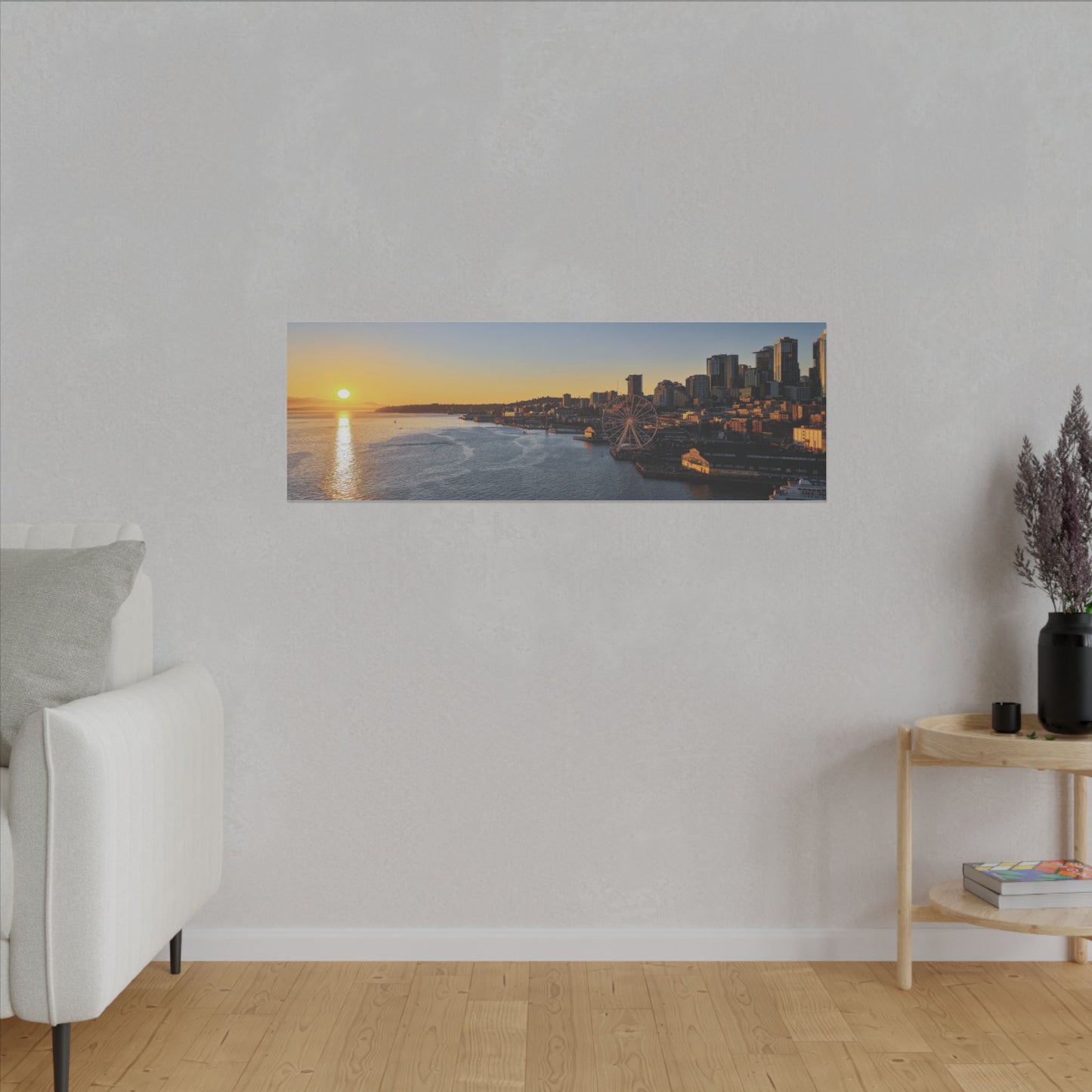 Golden Hour Sunset over Seattle Waterfront