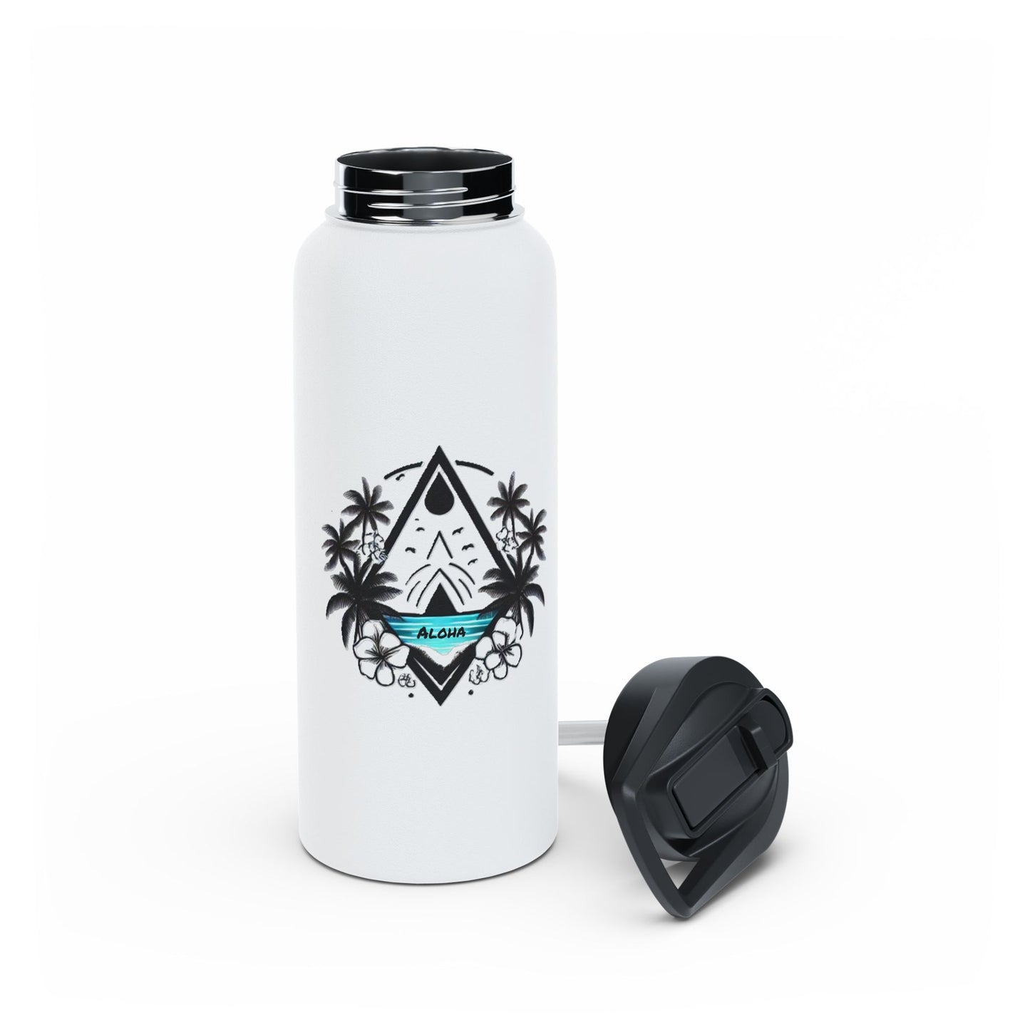 Made with Aloha Stainless Steel Water Bottle, Standard Lid